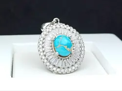 مدال توگردنی فیروزه نیشابور اصل - جواهر خاص