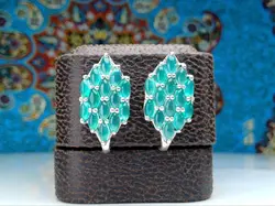 گوشواره چند نگین عقیق سبز - جواهر خاص