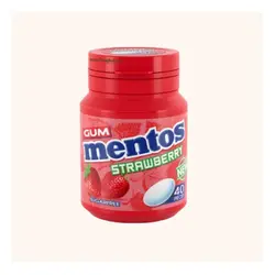 آدامس بدون قند منتوس MENTOS با طعم توت فرنگی- 56 گرم و ۴۰ عددی