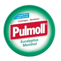 آبنبات بدون شکر (رژیمی) پولمول با طعم منتول اکالیپتوس 45 گرمی Pulmoll Eucalyptus Mentol