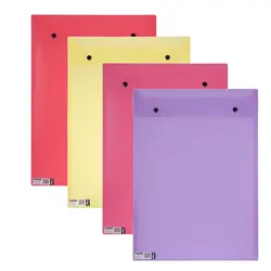 پوشه دکمه دار پاپکو مدل ارکید 124 - A3 - بسته 4 عددی