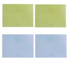 پوشه دکمه دار پاپکو مدل شفاف کد A4-104 بسته 4 عددی