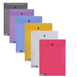 پوشه دکمه دار پاپکو مدل A4-117 بسته 6 عددی