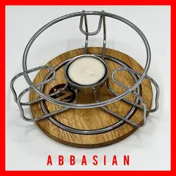 وارمر قوری استیل زیره چوبی شمع دار