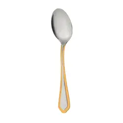 قاشق چای خوری ناب استیل مدل ونیز دور طلا 6 پارچه