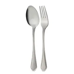 سرویس 12 پارچه قاشق و چنگال غذا خوری ناب استیل مدل ونیز مات ( سندبلاست )