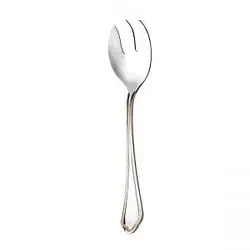 چنگال سالاد ناب استیل مدل ونیز دور طلا 1 پارچه