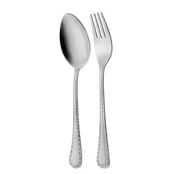 سرویس 12 پارچه قاشق و چنگال غذا خوری ناب استیل مدل برلین مات ( سندبلاست )