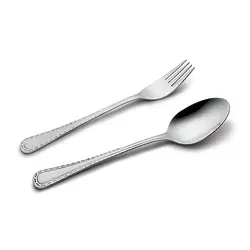سرویس 12 پارچه قاشق و چنگال غذا خوری ناب استیل مدل برلین ساده
