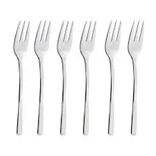 چنگال میوه خوری ناب استیل مدل رجینا ساده 6 پارچه