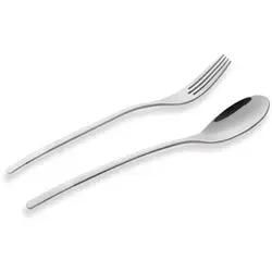 سرویس 12 پارچه قاشق و چنگال غذا خوری ناب استیل مدل رجینا ساده