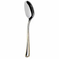 قاشق چای خوری ناب استیل مدل برلین دور طلا 6 پارچه