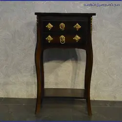 میز تلفن دو کشو رنگ قهوه‌ای | مجتمع مبل فرامد یزد