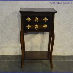 میز تلفن دو کشو رنگ قهوه‌ای | مجتمع مبل فرامد یزد