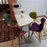 چهارپایه هیدیکا مبلمان مدل لارا پایه ایفلی روکش پارچه