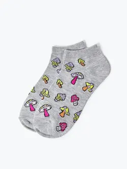 جوراب خاکستری رنگ طرحدار فوراور