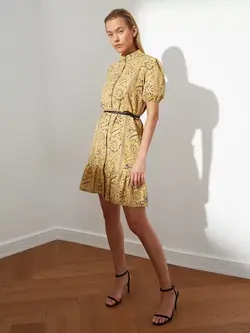 لباس مجلسی زرد رنگ ترندیول