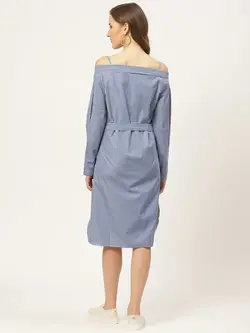 لباس مجلسی آبی رنگ راه راه استایل کوشنت