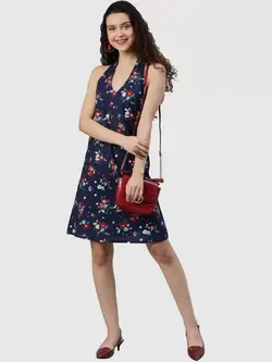 لباس مجلسی آبی رنگ گلدار یاش گالری