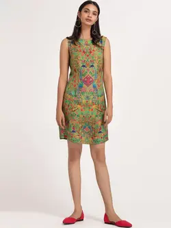 لباس مجلسی سبز رنگ چاپدار شای