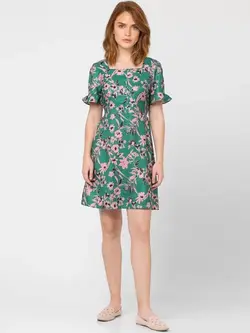 لباس مجلسی سبز رنگ گلدار ورومودا