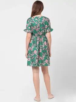 لباس مجلسی سبز رنگ گلدار ورومودا