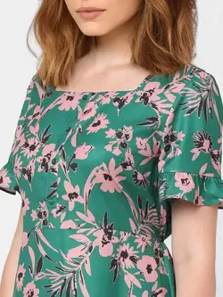 لباس مجلسی سبز رنگ گلدار ورومودا