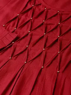 پیراهن عنابی رنگ طرحدار یاش گالری