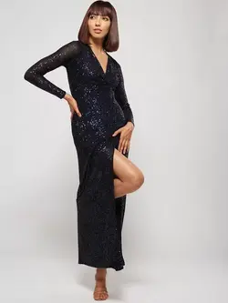 پیراهن سورمه ای رنگ چاک دار آر اس وی پی