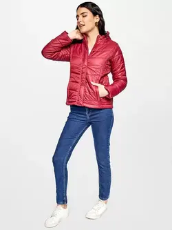 کاپشن عنابی رنگ ای ان دی