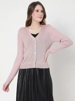 بافت صورتی رنگ دکمه دار ورومودا