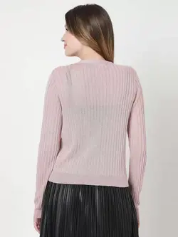 بافت صورتی رنگ دکمه دار ورومودا