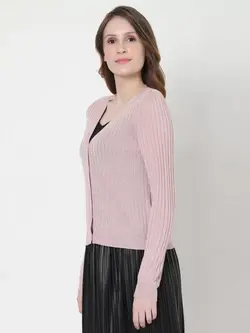 بافت صورتی رنگ دکمه دار ورومودا