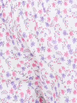 بلوز شلوارک گل دار سفید رنگ کلویا