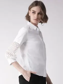 بلوز سفید رنگ استایل کوشنت