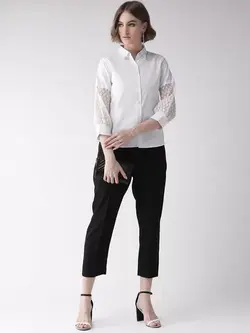 بلوز سفید رنگ استایل کوشنت