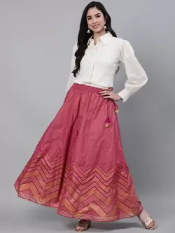 بلوز سفید رنگ آستین بلند جیپور