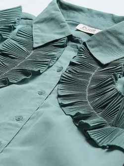 بلوز آبی رنگ ملون