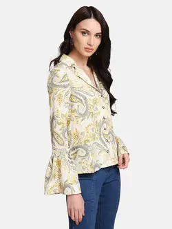 لباس زرد و خاکستری رنگ طرحدار کازو