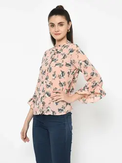 بلوز گلبهی رنگ گلدار لاتین کوارترز