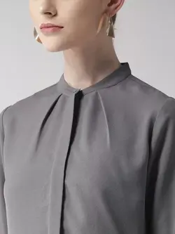 بلوز خاکستری رنگ استایل کوشنت