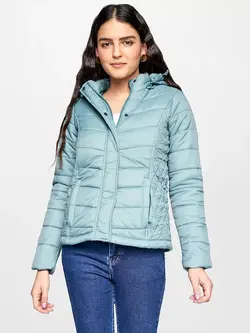 کاپشن آبی رنگ ای ان دی