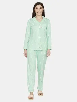 بلوز شلوار سبز رنگ طرحدار زیوام