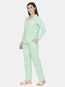 بلوز شلوار سبز رنگ طرحدار زیوام