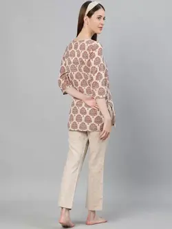بلوز شلوار رنگ بژ جیپور