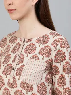 بلوز شلوار رنگ بژ جیپور