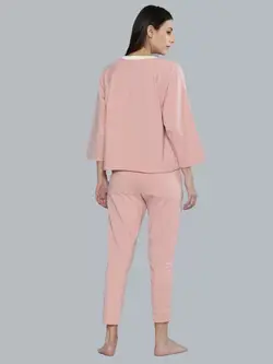 لباس راحتی صورتی رنگ پنبه ای چمستری