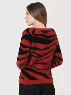 بافت قرمز مشکی پلنگی ورومودا