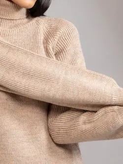 بافت رنگ بژ یقه اسکی توئنتی