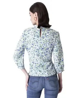 بلوز سفید رنگ گل دار فاب آلِی